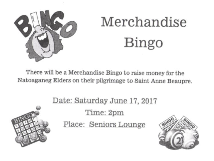 Merchandise Bingo June 17 2017