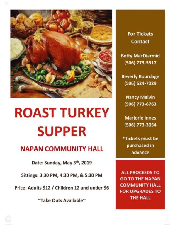Napan Roast Turkey Supper May 5th Events 99 3 The River